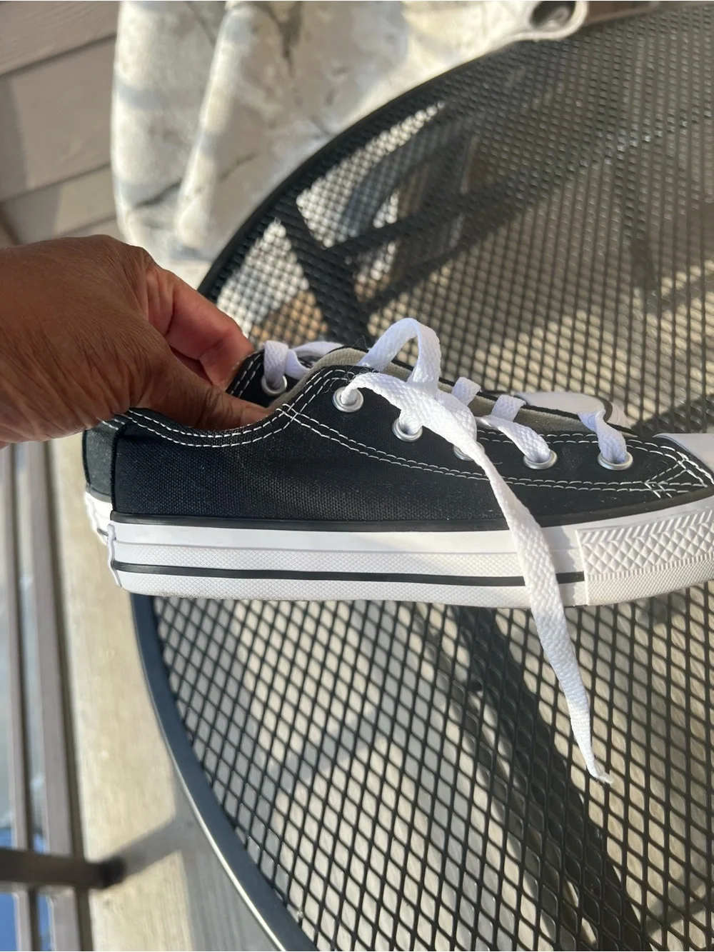 Converse Kids Black Canvas Low-Top Sneakers with White Trim